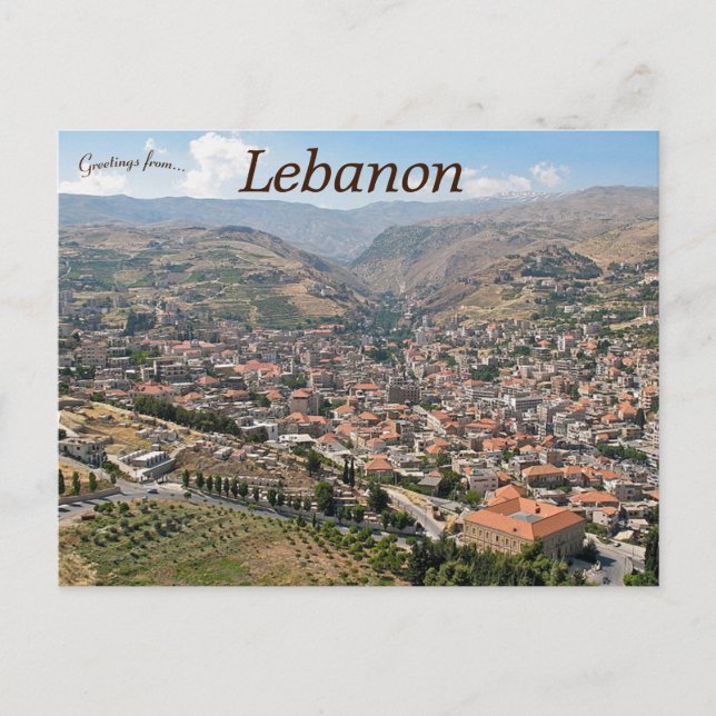 Carte Postale Skyline de Zahlé Liban (Devant)