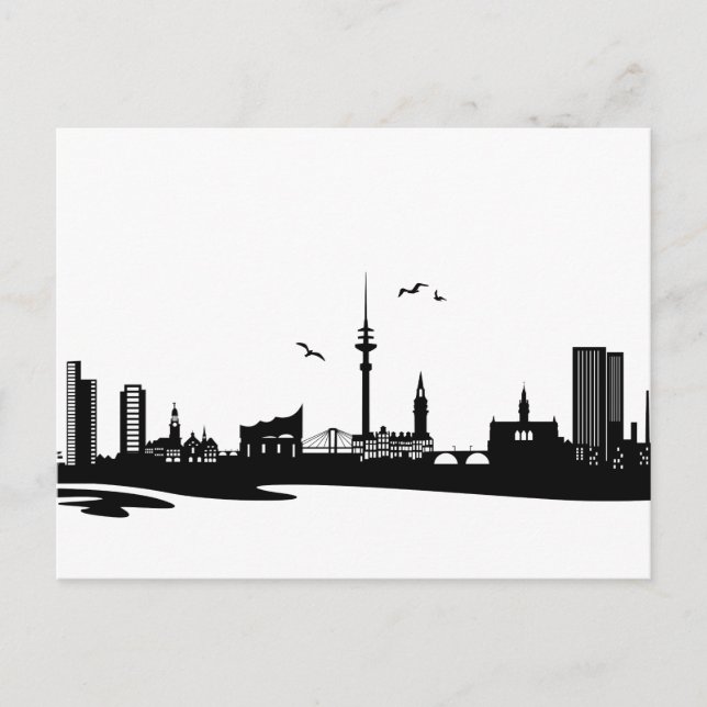 Carte Postale Skyline Hamburg (Devant)