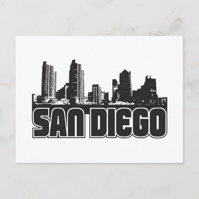Carte Postale Skyline San Diego (Devant)