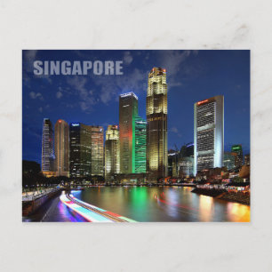 Carte Postale Skyline singapourien depuis Elgin Bridge