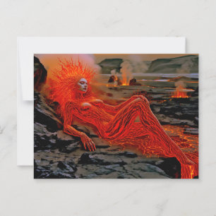 Carte Postale "Sleeping Magma" - Portrait de femme volcanique