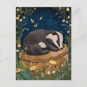 Carte postale Sleepy Little Badger