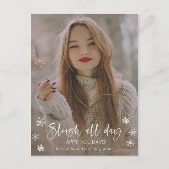 Carte Postale Sleigh All Day Sassy Holiday Card pour Singleton (Devant)