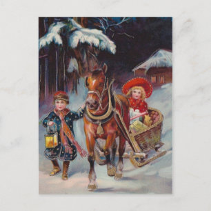 Carte postale Sleigh de Noël