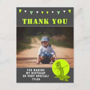Carte Postale Slime Monster Green Kids Photo Anniversaire Merci