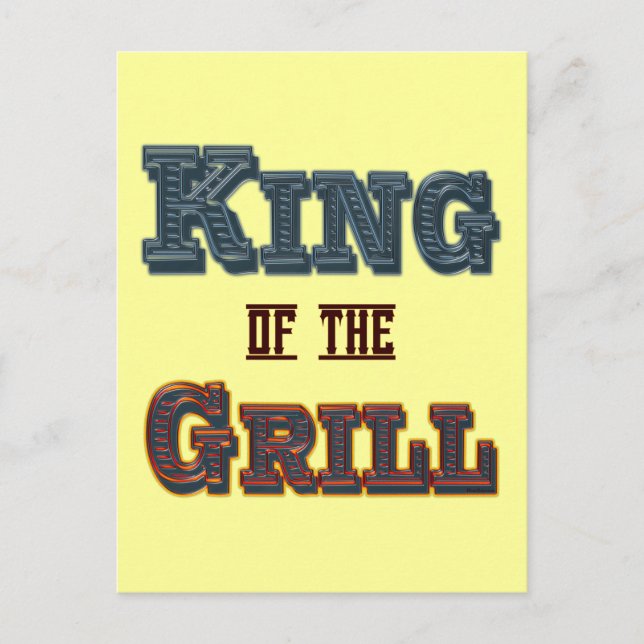 Carte Postale Slogan Cuisine barbecue King of the Grill (Devant)