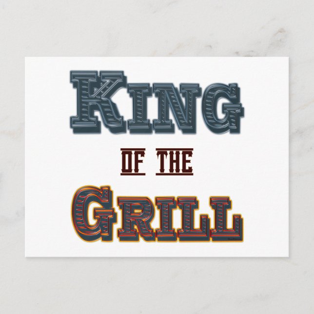 Carte Postale Slogan Cuisine barbecue King of the Grill (Devant)