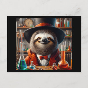 Carte Postale Sloth Mad Scientifique