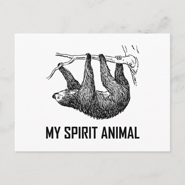 Carte Postale Sloth My Spirit Animal Drôle (Devant)