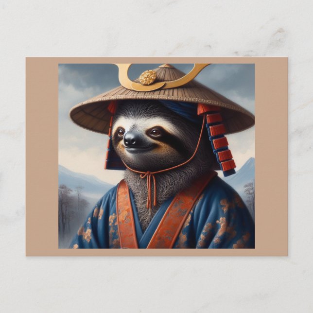 Carte Postale Sloth Samurai (Devant)