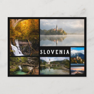 Carte Postale Slovénie et paysages de led collage cadre noir