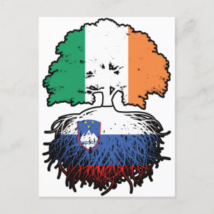 Carte Postale Slovénie Irlande slovène Drapeau des racines des a
