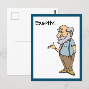 Carte Postale Smart Old Man Exactement Drôle Cartoon Ancien
