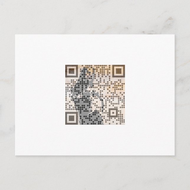 Carte Postale Smart Orange Shades Monochrome Indie Song Qr Code (Devant)