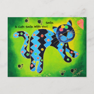 Carte Postale Smile & Cats Smile With You!-Chefs verts
