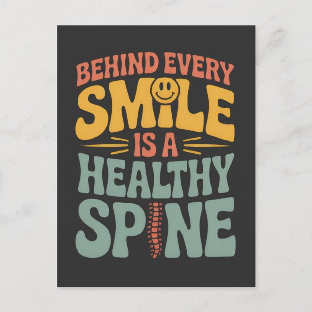 Carte Postale Smile Healthy Spine Chiropractor Conception de dev (Devant)
