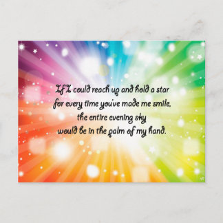 Carte Postale Smile Inspirational Happy Cote Star Rainbow