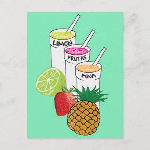 Carte Postale smoothie aux fruits d'été