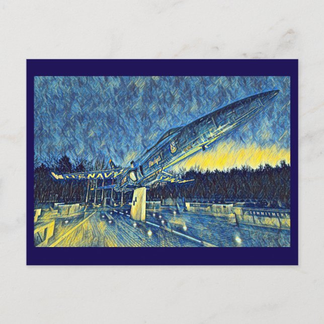 Carte Postale Smyrna, TN U.S. Navy Blue Angels Memorial Peinture (Devant)