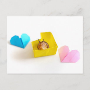 Carte Postale Snail dans le coeur