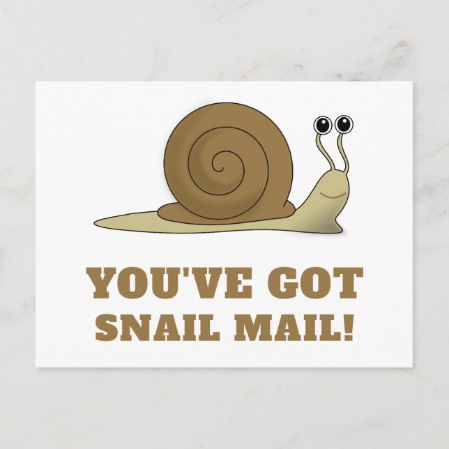 Carte Postale Snail Mail Cute Funny Retro (Devant)