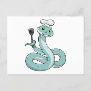 Carte Postale Snake as Cook avec Chef casquette