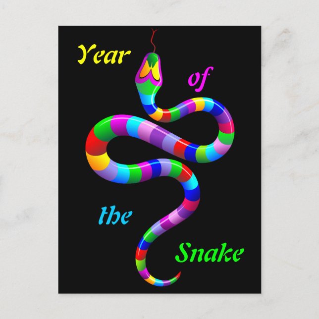 Carte postale Snake Psychedelic Rainbow (Devant)