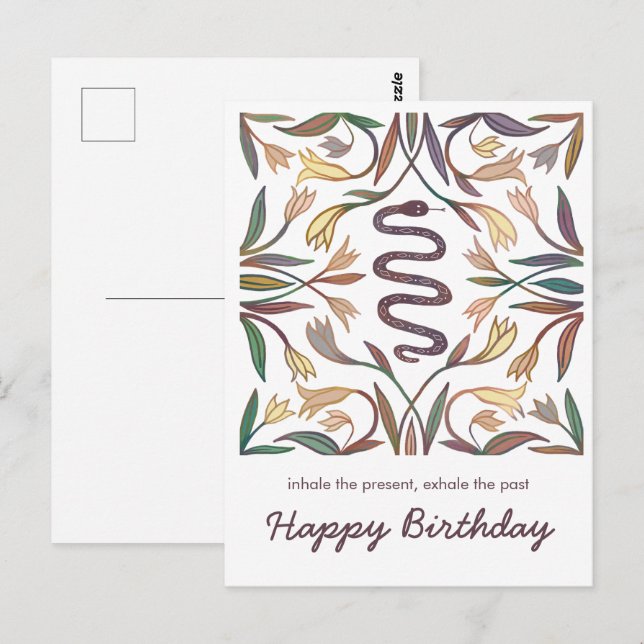 Carte Postale Snake Vines Magie Inspirationnelle Joyeux Annivers (Devant / Derrière)