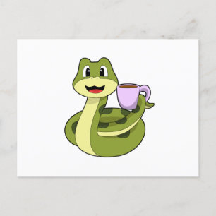 Carte Postale Snake with Cup