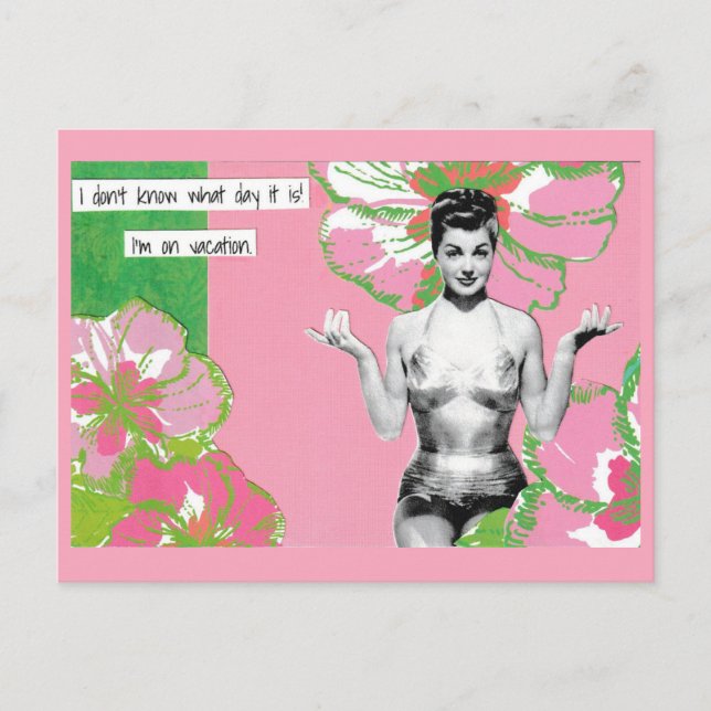 Carte Postale Snarky Vacation Quel Jour Est-Ce ? (Devant)