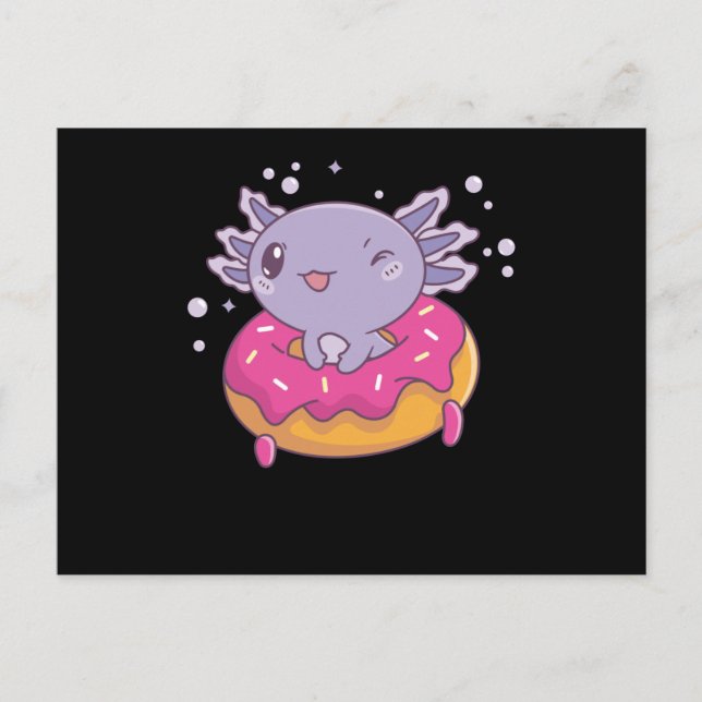 Carte Postale Snaxolotl Axolotl Donut Amateurs de doux animaux (Devant)