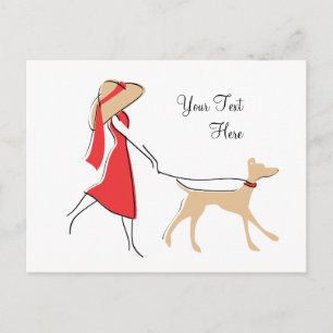 Carte Postale Snazzy Dog Walker