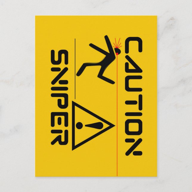 Carte Postale Sniper drôle (Devant)