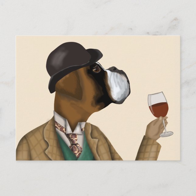 Carte Postale Snob de vin de boîte (Devant)