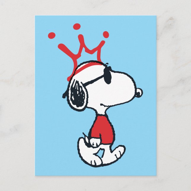 Carte Postale Snoopy - Couronne Joe Cool (Devant)