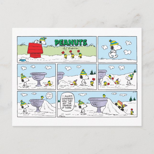 Carte Postale Snoopy et l'équipage Zamboni (Devant)