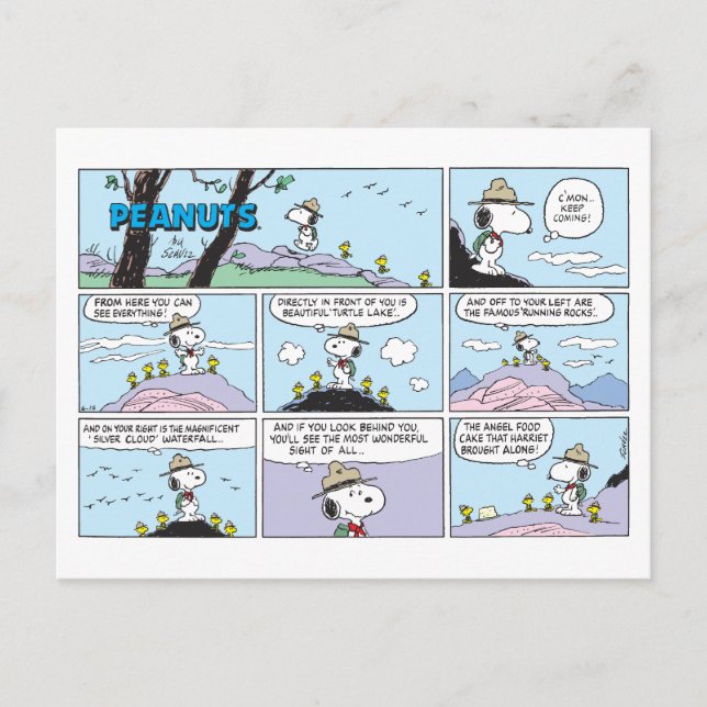 Carte Postale Snoopy & Friends | Aller Randonnée (Devant)