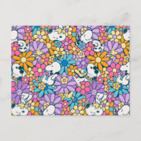 Snoopy & Motif de fleurs de bois