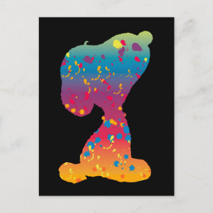 Carte Postale Snoopy Rainbow Graffiti Silhouette