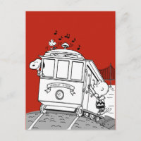 Snoopy, Woodstock & Charlie Brown sur un chariot