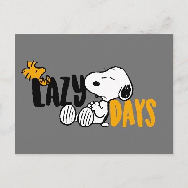 Carte Postale Snoopy & Woodstock | Journées paresseuses (Devant)