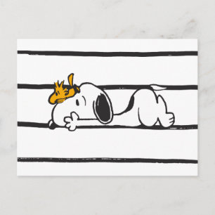 Carte Postale Snoopy & Woodstock Smile Giggle Laugh