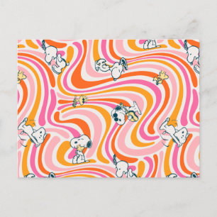 Carte Postale Snoopy & Woodstock Super Vibes Motif orange