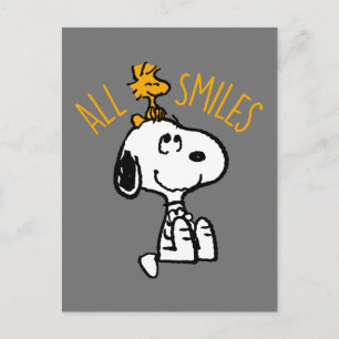 Carte Postale Snoopy & Woodstock - Tout Sourires