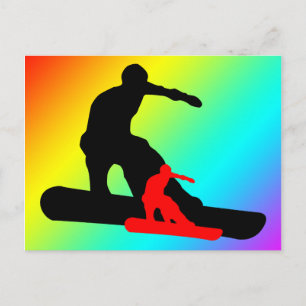 Carte Postale snowboard : ombrage