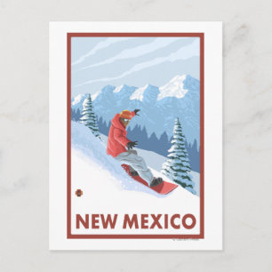 Carte Postale Snowboarder Scène Nouveau-Mexique