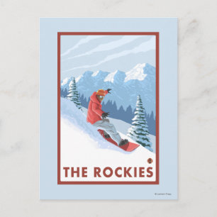 Carte Postale Snowboarder Scene - The Rockies