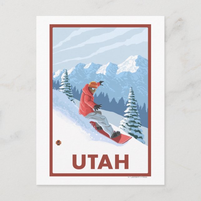 Carte Postale Snowboarder SceneUtah (Devant)