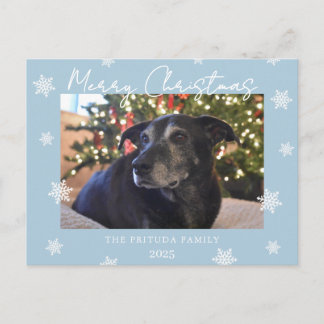Carte Postale Snowflake Merry Christmas Family Photo Holiday