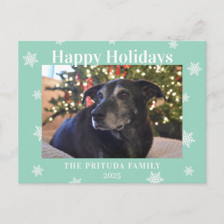 Carte Postale Snowflake Modern Family Photo Holiday